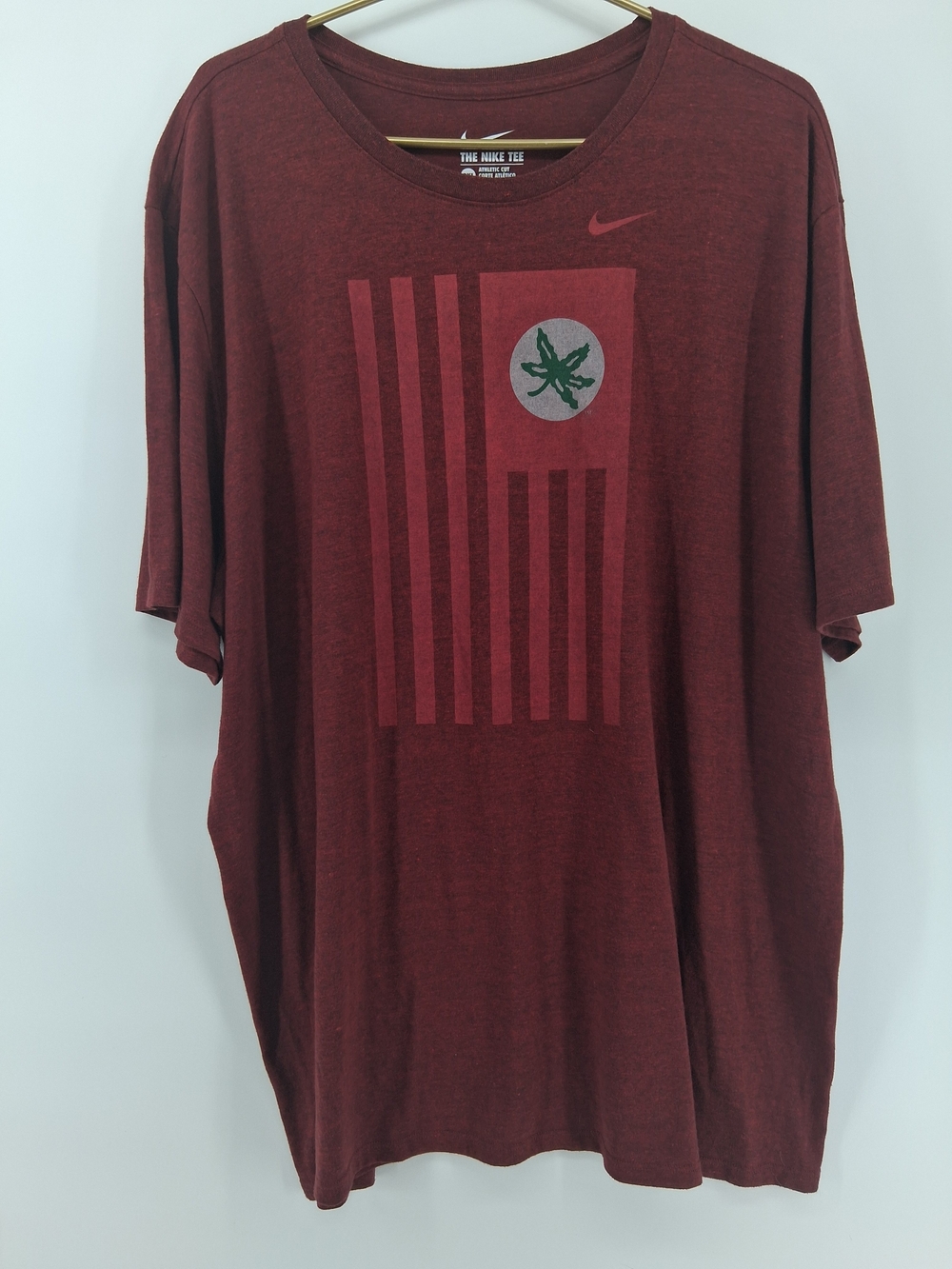 Nike Maroon Graphic Short Sleeve Tee with Green Accent